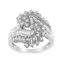 1/5 Ct. T.W. Miracle-Set Diamond Heart Crossover Bypass Ring in Sterling Silver, photo 3