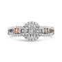 1/2 Ct. T.W. Round Diamond Double Frame Crossover Split Shank Engagement Ring in 14K Rose Gold-Plated Sterling Silver, photo 1