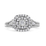 Anillo de cóctel Miracle-Set con diamantes redondos de 1/3 ct. p.t. en plata de ley, foto 2