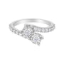 Anillo bypass de dos piedras Miracle-Set con diamantes de 1 ct. p.t. en oro blanco de 10K, foto 1