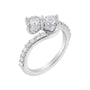 Anillo bypass de dos piedras Miracle-Set con diamantes de 1 ct. p.t. en oro blanco de 10K, foto 4