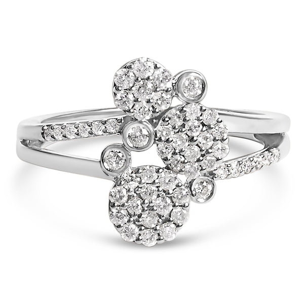 1/2 Ct. T.W. Diamond Scatter Composite Bypass Ring in Sterling Silver, photo 2