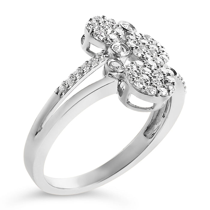 1/2 Ct. T.W. Diamond Scatter Composite Bypass Ring in Sterling Silver, photo 11