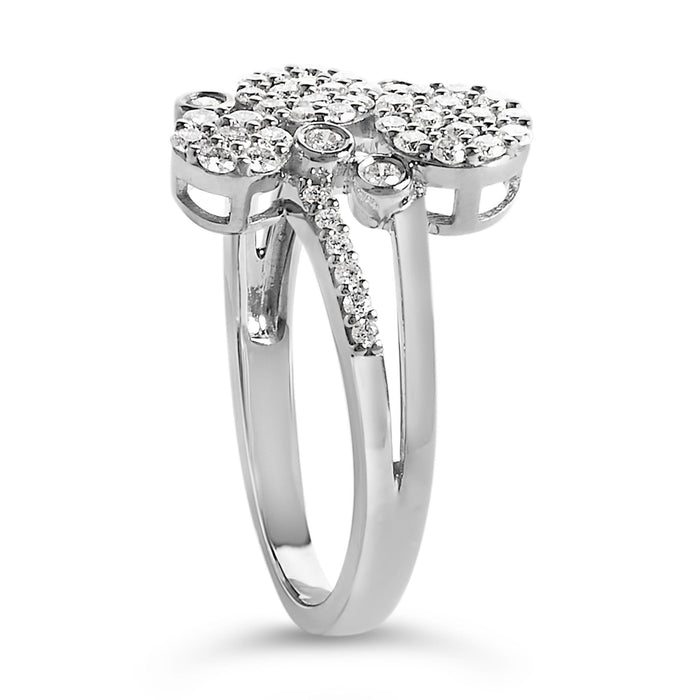 1/2 Ct. T.W. Diamond Scatter Composite Bypass Ring in Sterling Silver, photo 14