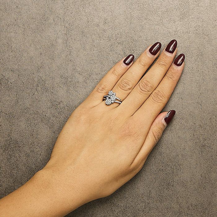 1/2 Ct. T.W. Diamond Scatter Composite Bypass Ring in Sterling Silver, photo 8