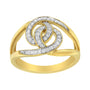 Anillo bypass de lazos entrelazados con diamantes de 1/4 ct. p.t. en plata de ley bañada en oro amarillo de 14K, foto 2