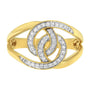 Anillo bypass de lazos entrelazados con diamantes de 1/4 ct. p.t. en plata de ley bañada en oro amarillo de 14K, foto 4