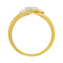 Anillo bypass de lazos entrelazados con diamantes de 1/4 ct. p.t. en plata de ley bañada en oro amarillo de 14K, foto 5