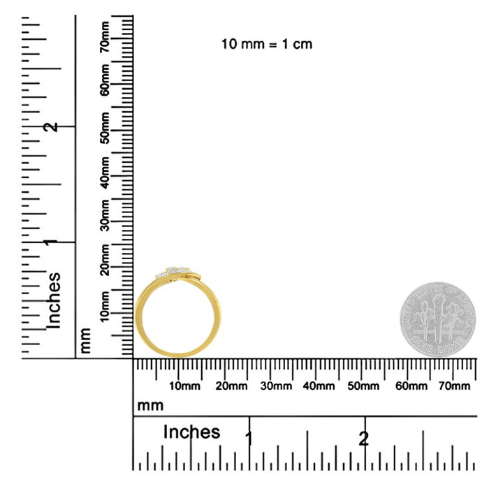 Anillo bypass de lazos entrelazados con diamantes de 1/4 ct. p.t. en plata de ley bañada en oro amarillo de 14K, foto 6