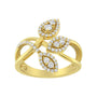 Anillo bypass cruzado en capas de triple hoja con diamantes redondos de 1/2 ct. p.t. en oro amarillo de 10K, foto 2