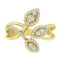 Anillo bypass cruzado en capas de triple hoja con diamantes redondos de 1/2 ct. p.t. en oro amarillo de 10K, foto 4