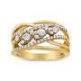 Anillo de cóctel de varias hileras con aro dividido y diamantes redondos de 1/2 ct. p.t. en oro amarillo de 10K, foto 1