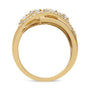 Anillo de cóctel de varias hileras con aro dividido y diamantes redondos de 1/2 ct. p.t. en oro amarillo de 10K, foto 5