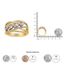 Anillo de cóctel de varias hileras con aro dividido y diamantes redondos de 1/2 ct. p.t. en oro amarillo de 10K, foto 7