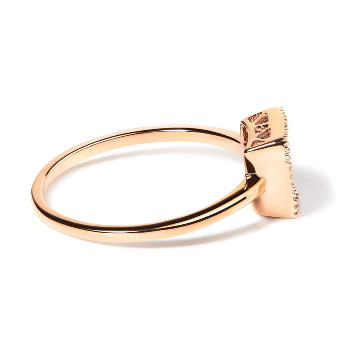 1/3 Ct. T.W. Invisible-Set Princess-Cut Diamond Composite Square Shape Ring for Women in 10K Rose Gold, photo 2
