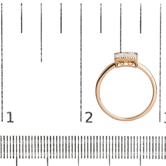 1/3 Ct. T.W. Invisible-Set Princess-Cut Diamond Composite Square Shape Ring for Women in 10K Rose Gold, photo 7
