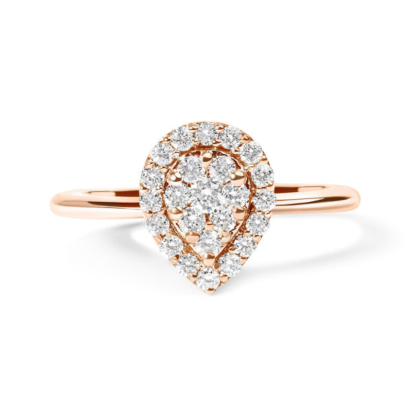3/8 Ct. T.W. Round-Cut Diamond Pear Promise Ring in 10K Rose Gold, photo 1