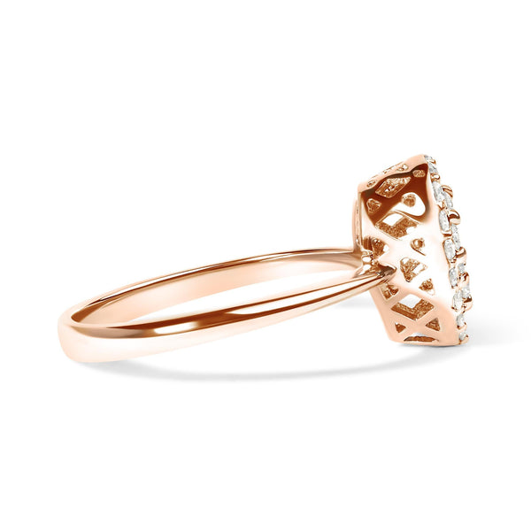 3/8 Ct. T.W. Composite Diamond Pear-Shaped Halo Promise Ring in 10K Rose Gold, photo 2