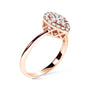 Anillo de promesa en forma de pera con diamantes talla redonda de 3/8 ct. p.t. en oro rosa de 10K, foto 4