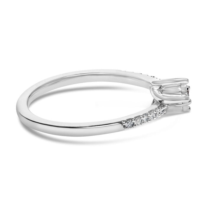 1/4 Ct. T.W. Two-Stone Diamond Bypass Engagement Ring in 10K White Gold, photo 2