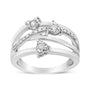 1/5 Ct. T.W. Miracle-Set Diamond Heart Crossover Bypass Ring in Sterling Silver, photo 1