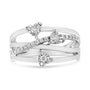 1/5 Ct. T.W. Miracle-Set Diamond Heart Crossover Bypass Ring in Sterling Silver, photo 2