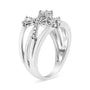 1/5 Ct. T.W. Miracle-Set Diamond Heart Crossover Bypass Ring in Sterling Silver, photo 5