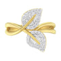 Anillo de cóctel de hoja con diamantes redondos y baguette de 3/8 ct. p.t. en oro amarillo de 10K, foto 4
