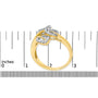Anillo cruzado de triple hoja con diamantes de 3/8 ct. p.t. en plata de ley bañada en oro amarillo y blanco de 18K, foto 7