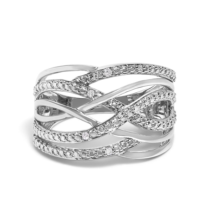 Diamond Accent Crossover Ring in Sterling Silver, photo 1