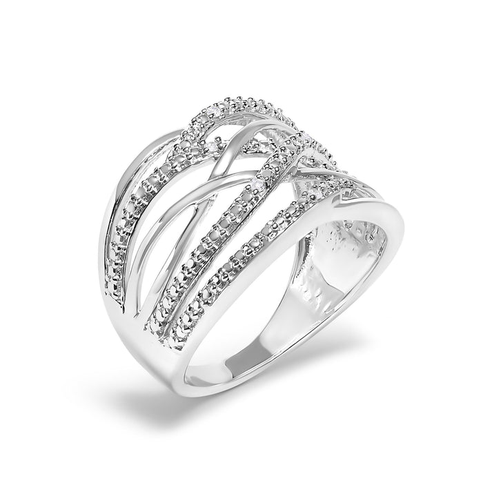 Diamond Accent Crossover Ring in Sterling Silver, photo 10