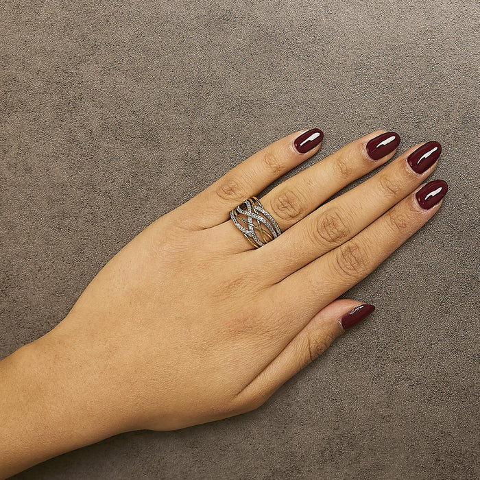 Diamond Accent Crossover Ring in Sterling Silver, photo 8
