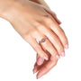 Anillo de cóctel de racimo con halo, aro dividido y diamantes de 1/2 ct. p.t. en plata de ley bañada en oro rosa de 14K, foto 3