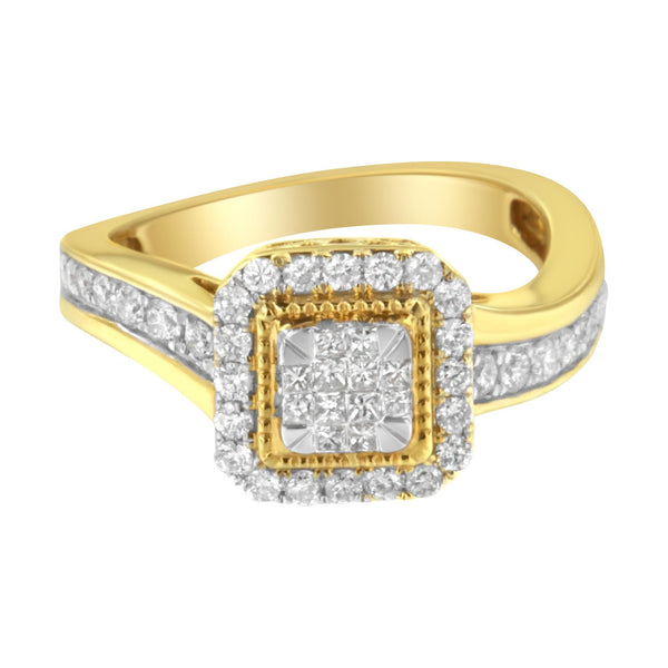 5/8 Ct. T.W. Diamond Cocktail Ring in 10K Yellow Gold, photo 1