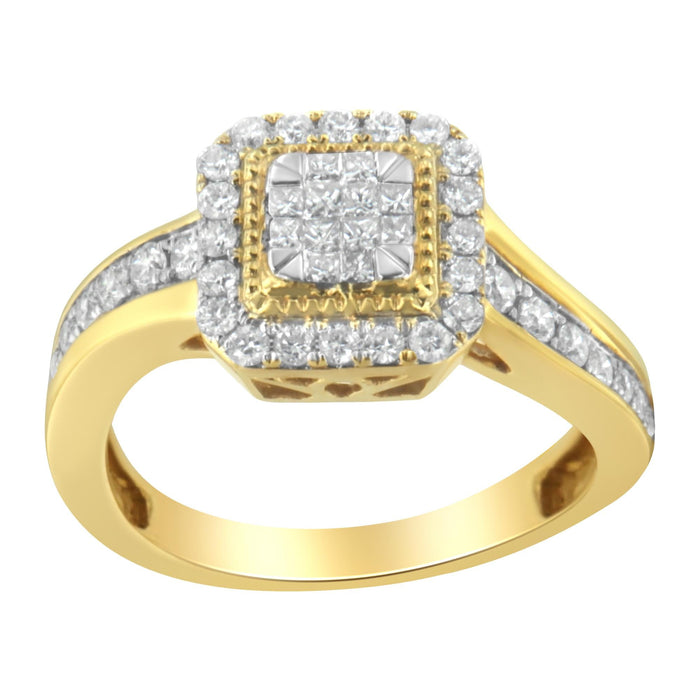 Anillo de cóctel con diamantes de 5/8 ct. p.t. en oro amarillo de 10K, foto 2