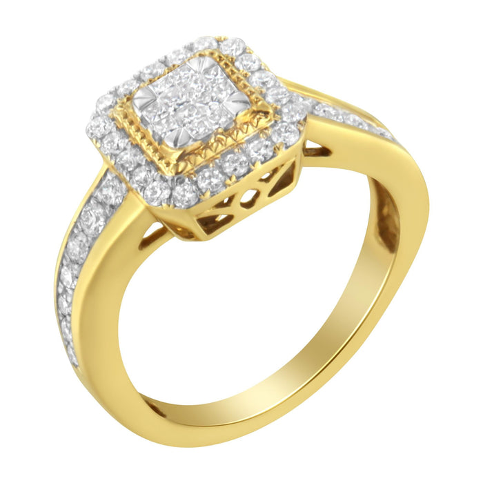 Anillo de cóctel con diamantes de 5/8 ct. p.t. en oro amarillo de 10K, foto 4