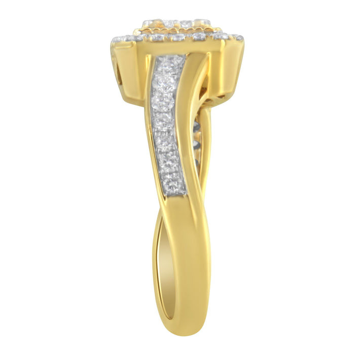 Anillo de cóctel con diamantes de 5/8 ct. p.t. en oro amarillo de 10K, foto 6