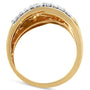 Anillo de cóctel entrelazado de varias hileras con diamantes de 1 ct. p.t. en oro amarillo y blanco de 10K, foto 2