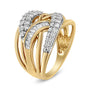 Anillo de cóctel entrelazado de varias hileras con diamantes de 1 ct. p.t. en oro amarillo y blanco de 10K, foto 4