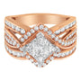 1 1/2 Ct. T.W. Two-Tone Diamond Bypass Cocktail Ring in 10K Gold, photo 2