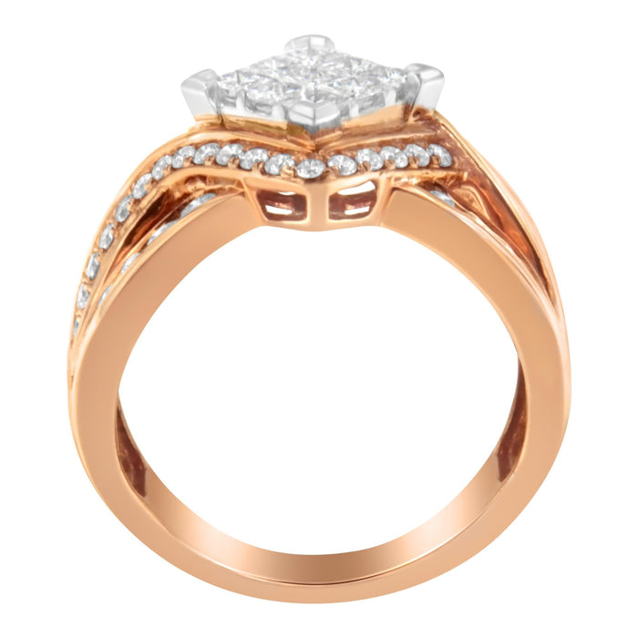 1 1/2 Ct. T.W. Two-Tone Diamond Bypass Cocktail Ring in 10K Gold, photo 5