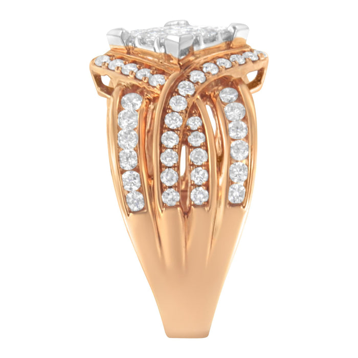 1 1/2 Ct. T.W. Two-Tone Diamond Bypass Cocktail Ring in 10K Gold, photo 6