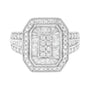 0.75 Ct. T.W. Round and Baguette Diamond Cathedral Ring in Sterling Silver, photo 1
