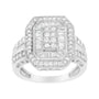 0.75 Ct. T.W. Round and Baguette Diamond Cathedral Ring in Sterling Silver, photo 2