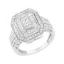 0.75 Ct. T.W. Round and Baguette Diamond Cathedral Ring in Sterling Silver, photo 4