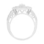 0.75 Ct. T.W. Round and Baguette Diamond Cathedral Ring in Sterling Silver, photo 5
