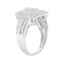 0.75 Ct. T.W. Round and Baguette Diamond Cathedral Ring in Sterling Silver, photo 6