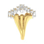 Anillo de cóctel con diamantes de 1 1/2 ct. p.t. en plata de ley bañada en oro amarillo de 10K, foto 2