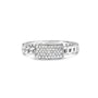 1/5 Ct. T.W. Diamond ID and Cuban Link Band Ring in Sterling Silver, photo 1