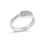 1/5 Ct. T.W. Diamond ID and Cuban Link Band Ring in Sterling Silver, photo 4
